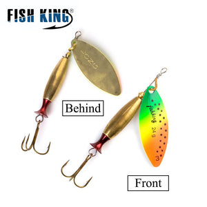 FISH KING Spinner Lure Bait Long Cast 18g 24g Spoon Lures pike Metal Fishing Lure Bass Hard Bait With Hooks