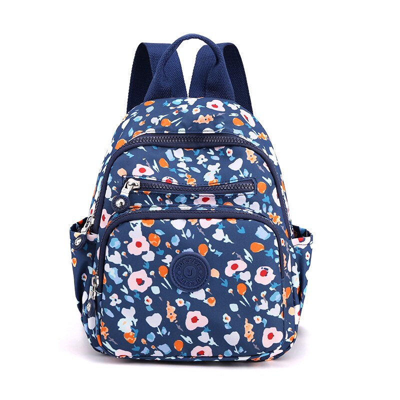 Vento Marea Mini Backpack 2021 Flower Printing Women Shoulder Bag Preppy Style Waterproof Nylon Female Rucksack Purses For Girls