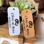 Wedding Favor Tags Mini Kraft Gift Tags Personlized  Custom Name &amp; Date Thank You Tags Weding Party Decor Favors