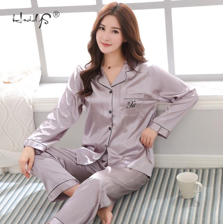 Luxury Pajama suit Satin Silk Pajamas Sets Couple Sleepwear Family Pijama Lover Night Suit Men &amp; Women Casual Home Clothing