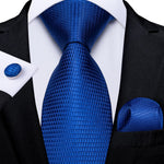 DiBanGu Men Tie Solid Pink Color Formal Wedding Necktie Silk Jacquard Woven Tie Handkerchief Cufflinks For Men Business Suit