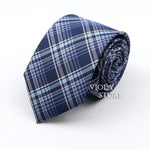 Classic Plaid Polyester Necktie 7cm Fashion Young Male Office Tie Party Daily Casual Suit Striped Cravat Top Men Gift Accessory