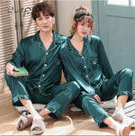 Luxury Pajama suit Satin Silk Pajamas Sets Couple Sleepwear Family Pijama Lover Night Suit Men &amp; Women Casual Home Clothing