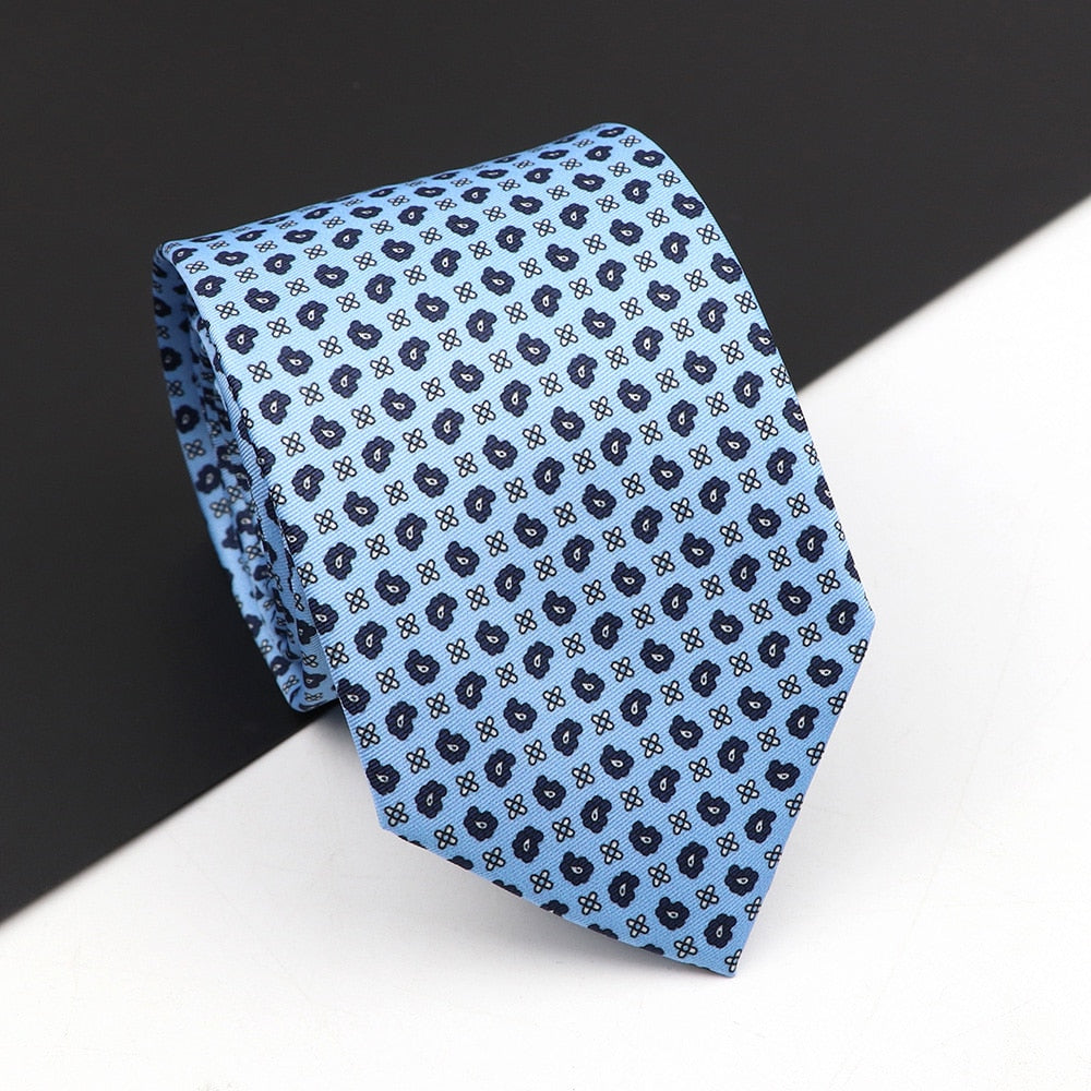 Novelty Ties Men&#39;s Formal 7cm Soft Silk Necktie Paisley Floral Dots Business Wedding Neck Tie Gravatas Daily Wear Accessory Gift