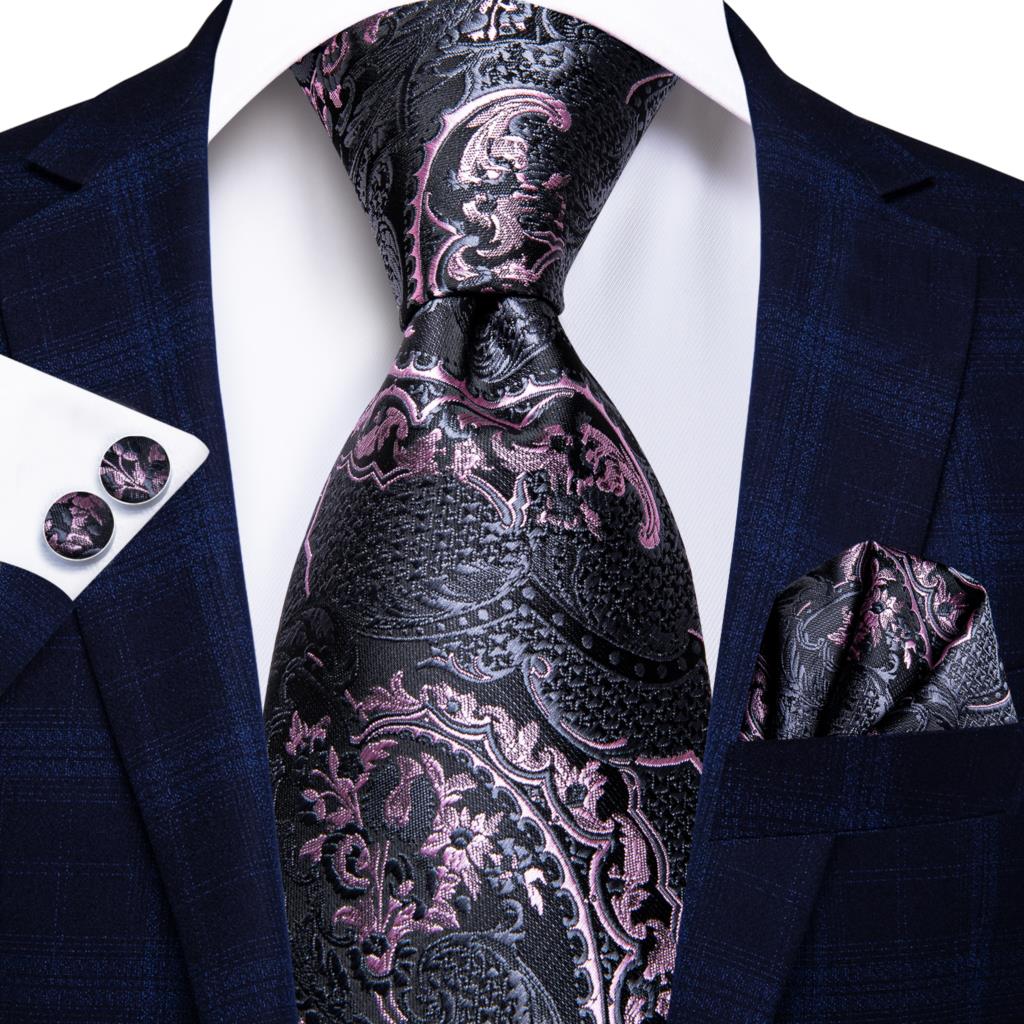 Hi-Tie Peacock Blue Novelty Design Silk Wedding Tie For Men Hanky Cufflinks Gift Mens Necktie Set Business Party Dropshipping