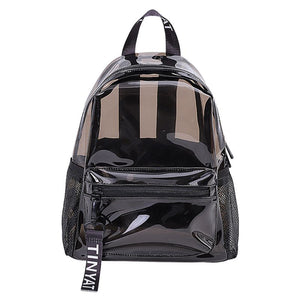 Women Transparent PVC Backpack Travel School Bookbag Daypack Rucksack for Teenager Girls