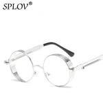 SPLOV Vintage Round Polarized Sunglasses Retro Steampunk Sun Glasses for Men Women Small Metal Circle Driving Glasses UV400