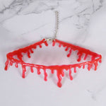 1pc Halloween Decoration Horror Blood Drip Necklace Fake Blood Vampire Fancy Joker Choker Costume Necklaces Party Accessories