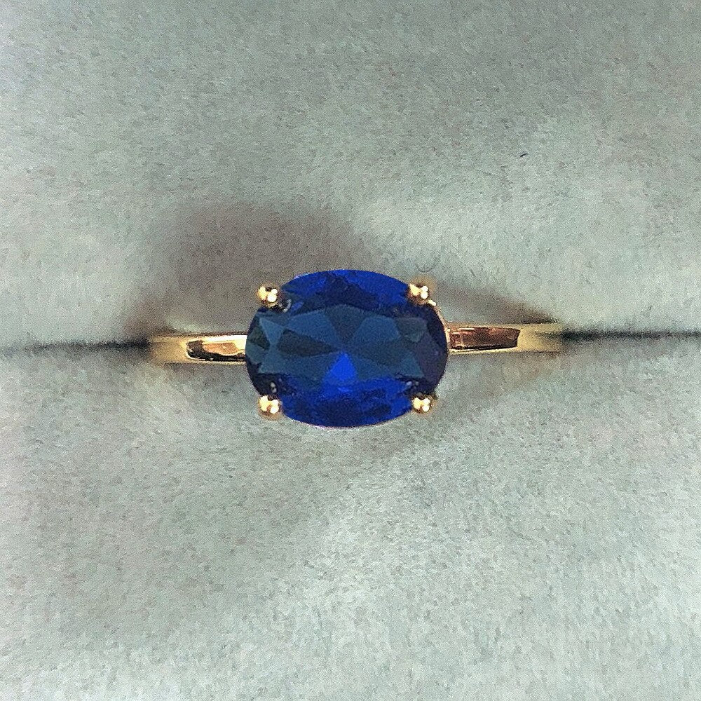Wedding Dating Ring For Women Simple Solitaire Ring With Oval Candy Stone Zircon Gold Color Engagement Gift Fashion Jewelry R865