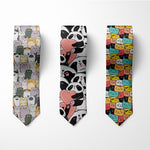 New 3D Printed Animal Neck Tie Cartoon Cute Mini Cat Dog Panda 8cm Wide Funny Tie For Men Women Wedding Party Shirt Accessories