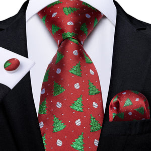 New Design Wedding Men Tie Red  Solid Striped Paisley Neckties For Men Business Dropshipping DiBanGu Hanky Cufflinks Tie Set