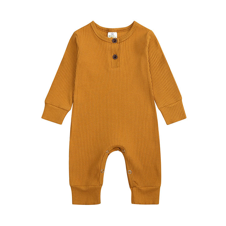 Solid Color Baby Clothes Girl Rompers Fashion Baby Boy Clothes Cotton Long Sleeve Toddler Romper Infant Clothes 0-24 Months