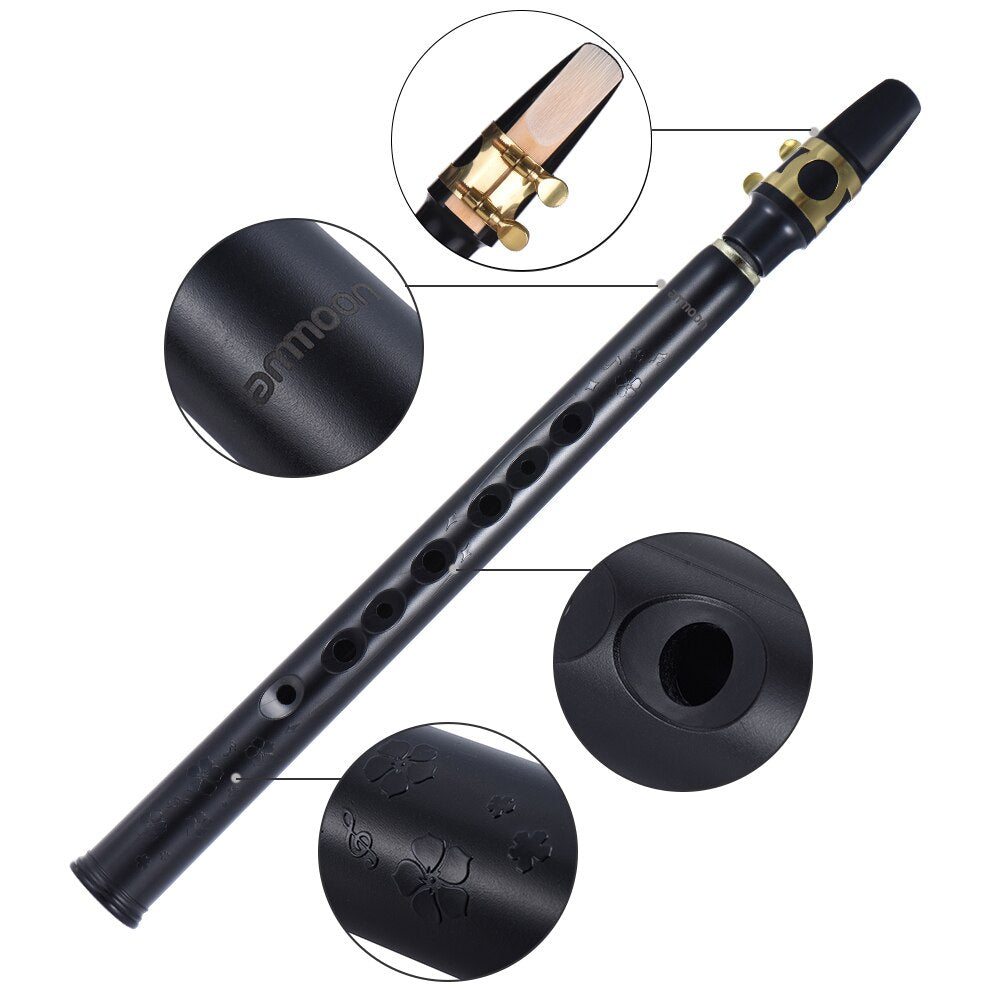Black Saxophone Set Pocket Sax Mini Portable Saxophone Little Saxophone With Sax Reeds Carrying Bag Tooth Pastes for Beginners
