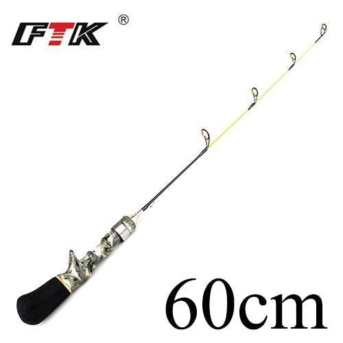 FISH KING Winter Ice Fly Fishing Rod 50/75 CM 2 Sections Fishing Rods With Fishing Wheel Reel  I Gear Tackle