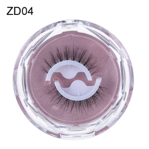 1Pair Self-adhesive False Eyelashes 3 Seconds to Wear No Glue Needed Faux Mink Lashes Extension Curly Thick Wispy Eyelash Makeup