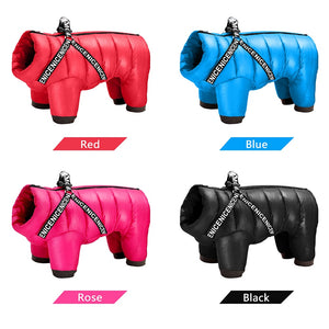 Warm Dog Clothes With Harness Winter Thick Dog Clothing Jacket Waterproof Pet Coat For Small Medium Dogs Soft Pets Jumpsuit