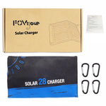 Fovigour 28W Solar Charger 3 USB Ports Foldable Portable Solar Phone Charger with SunPower Solar Panel for Smartphone