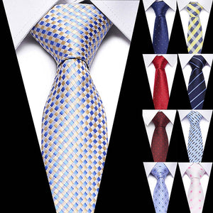 Luxury Wedding Ties 7.5cm Men&#39;s Classic Tie Silk Jacquard Woven Tie Set Business Necktie Accessories Men Necktie