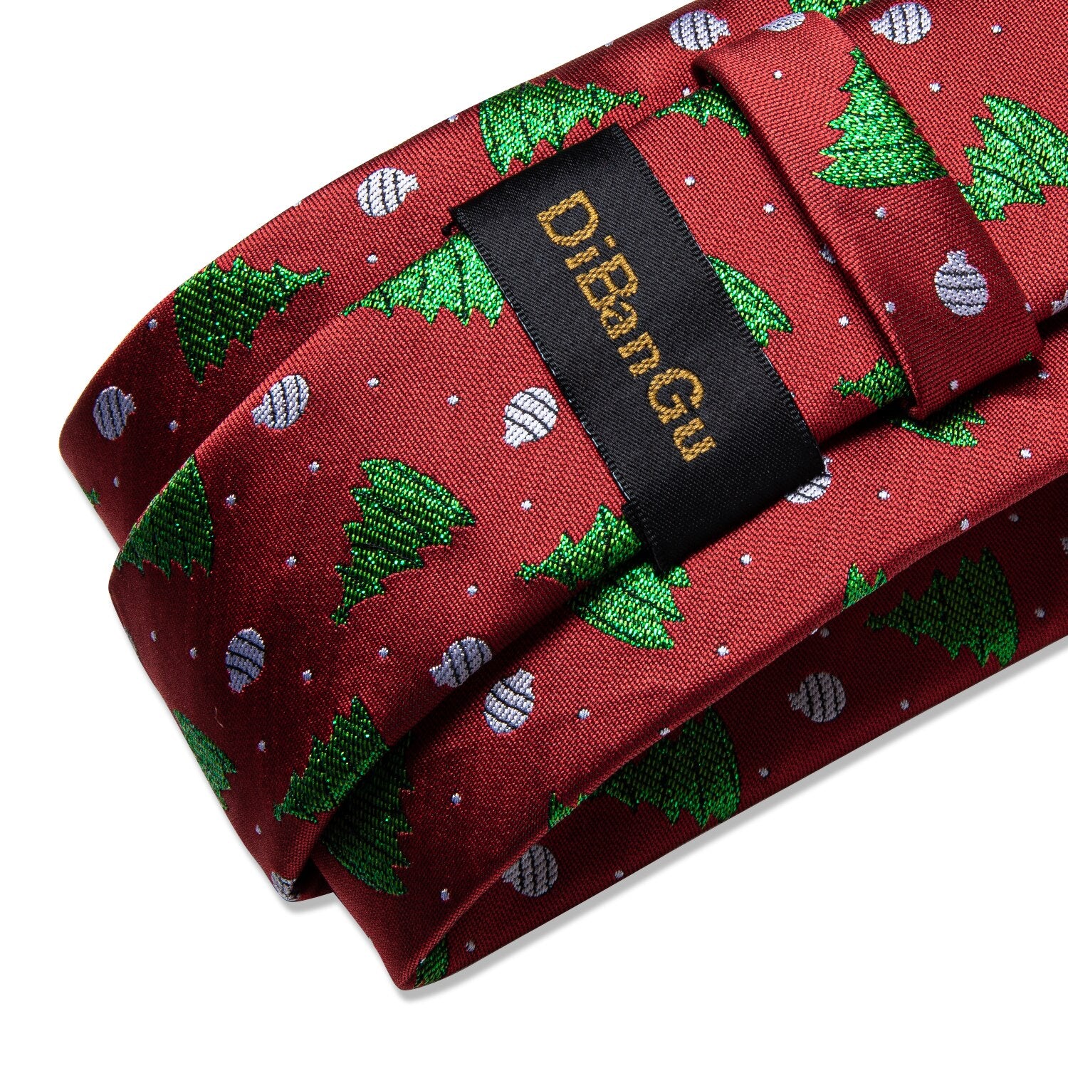 Mens Christmas Tie Set Red Blue 8cm Wide Silk Neck Tie Gift For Men Wedding Accessories