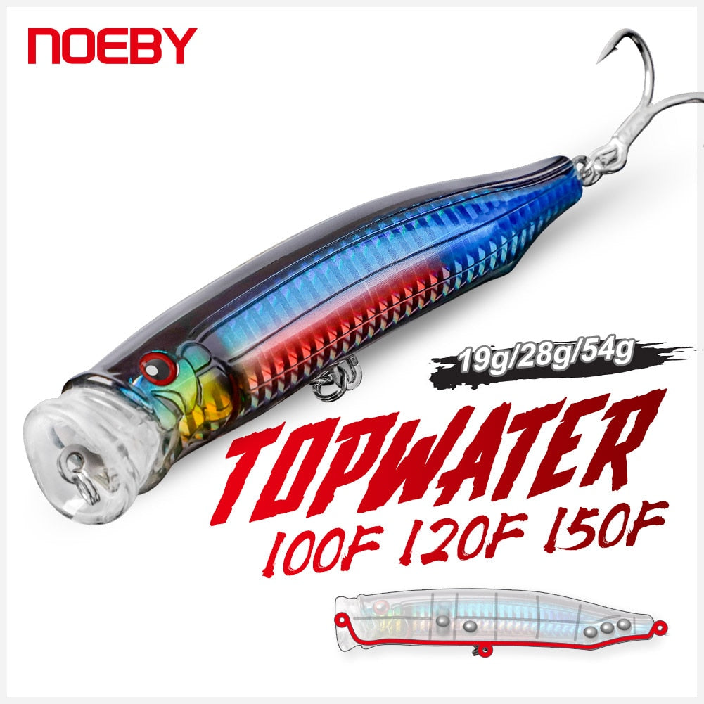 Noeby Feed Popper Spinning Fishing Lure Topwater 100mm20g 120mm29g 150mm55g  Artificial Hard Bait for Pike Tuna Fishing Lures