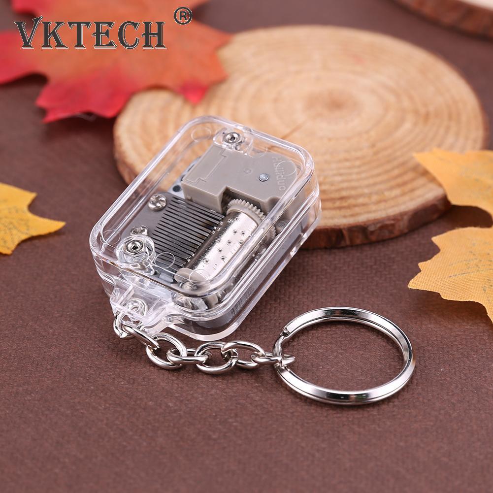 Kids 18 Tones DIY Music Box Movement Keychain Toys Baby Handy Crank Musical Instrument Toy for Baby Birthday Gifts