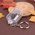 Kids 18 Tones DIY Music Box Movement Keychain Toys Baby Handy Crank Musical Instrument Toy for Baby Birthday Gifts