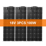 Dokio 18V/16V 100W 200W Flexible Monocrystalline Solar Panel Charge 12V Battery For Car/Boat/ Home Waterproof Solar Panel China