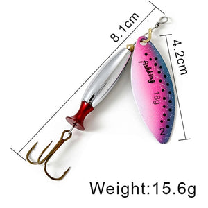 FISH KING Spinner Lure Bait Long Cast 18g 24g Spoon Lures pike Metal Fishing Lure Bass Hard Bait With Hooks