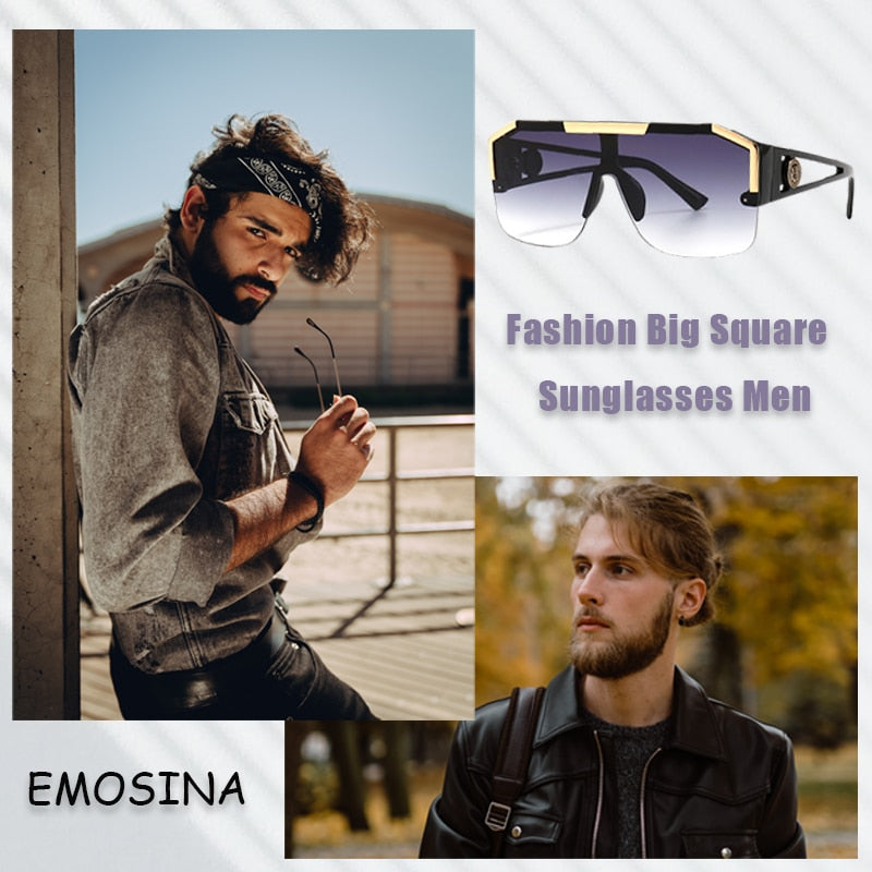 2021 New Fashion Big Square Sunglasses Men Style Gradient Trendy Driving Retro Brand Design Sun Glasses UV400 Wholesale Dropship
