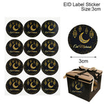 60/120pcs Ramadan EID Mubarak Decorations Paper Sticker Gift Lable Seal Sticker Islamic Muslim Eid al-fitr Decoration Supplies