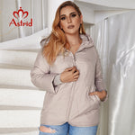 Astrid 2022 New Autumn Winter Women&#39;s coat women Windproof warm parka Plaid fashion Jacket hood Plus size female clothing 9385