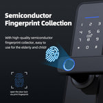 Zemismart Tuya WiFi Smart Electronic Lock Biometric Fingerprint Cylinder Intelligent Security Door Lock Encryption Keys IC Cards