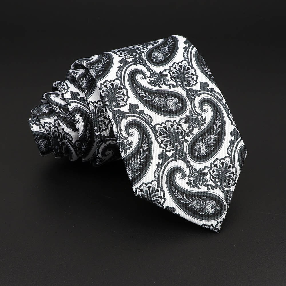 Novelty Ties Men&#39;s Formal 7cm Soft Silk Necktie Paisley Floral Dots Business Wedding Neck Tie Gravatas Daily Wear Accessory Gift