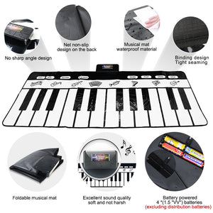 Electronic Musical Piano Mat Keyboard Baby Crawling Touch Play Game Carpet Mat Educational Musical Instrument Kids Toys Gift