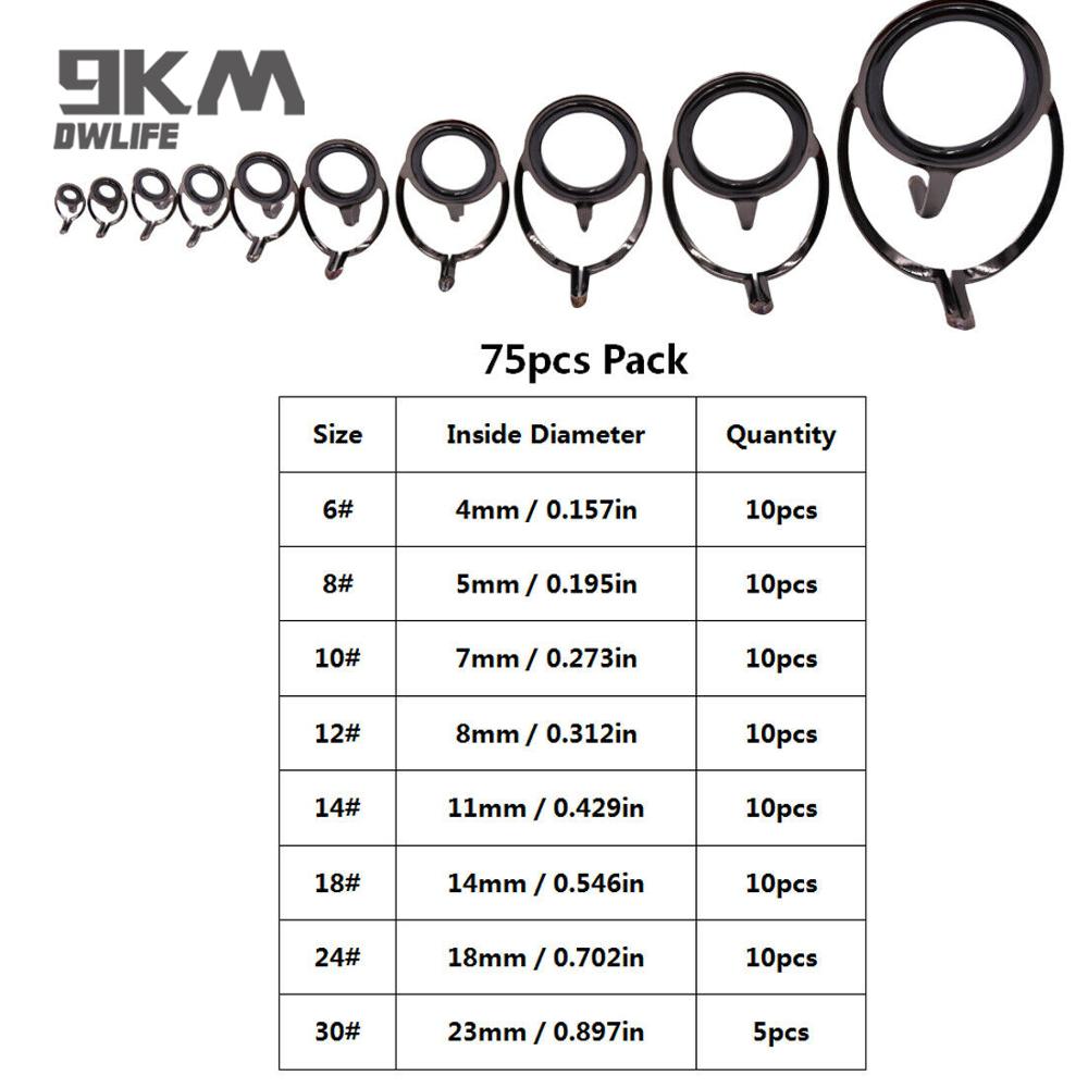 Fishing Rod Guide 50~120Pcs Stainless Steel Ceramics Rings Rod Repair Kit Spinning Casting Mixed Size Replacement Accessories