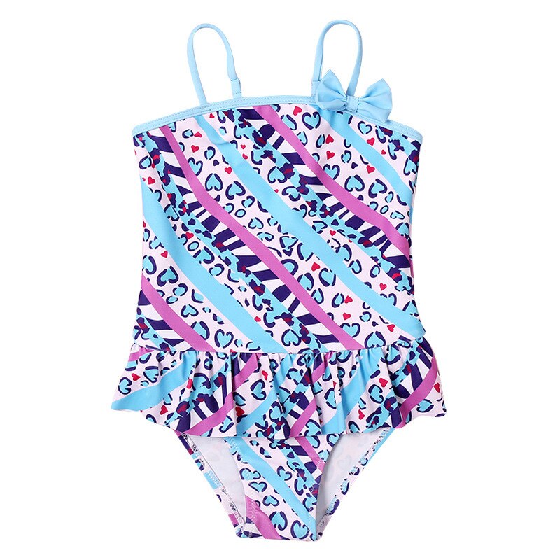Flamingo Print Kids Girls One Piece Swimwear Swimsuit 2022 Falbala Girl Monokini Children Baby Swimming Suit Beachwear XA017