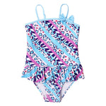 Flamingo Print Kids Girls One Piece Swimwear Swimsuit 2022 Falbala Girl Monokini Children Baby Swimming Suit Beachwear XA017
