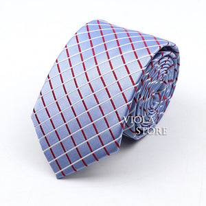 Classic Plaid Polyester Necktie 7cm Fashion Young Male Office Tie Party Daily Casual Suit Striped Cravat Top Men Gift Accessory