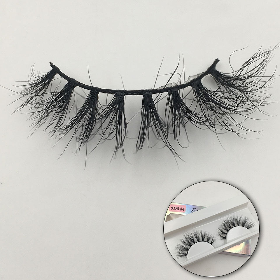 RED SIREN Fluffy Mink Lashes Short Messy Wispy Natural Eyelashes 10mm-18mm Hamdmade Real 3D Mink Eyelashes Makeup False Lashes