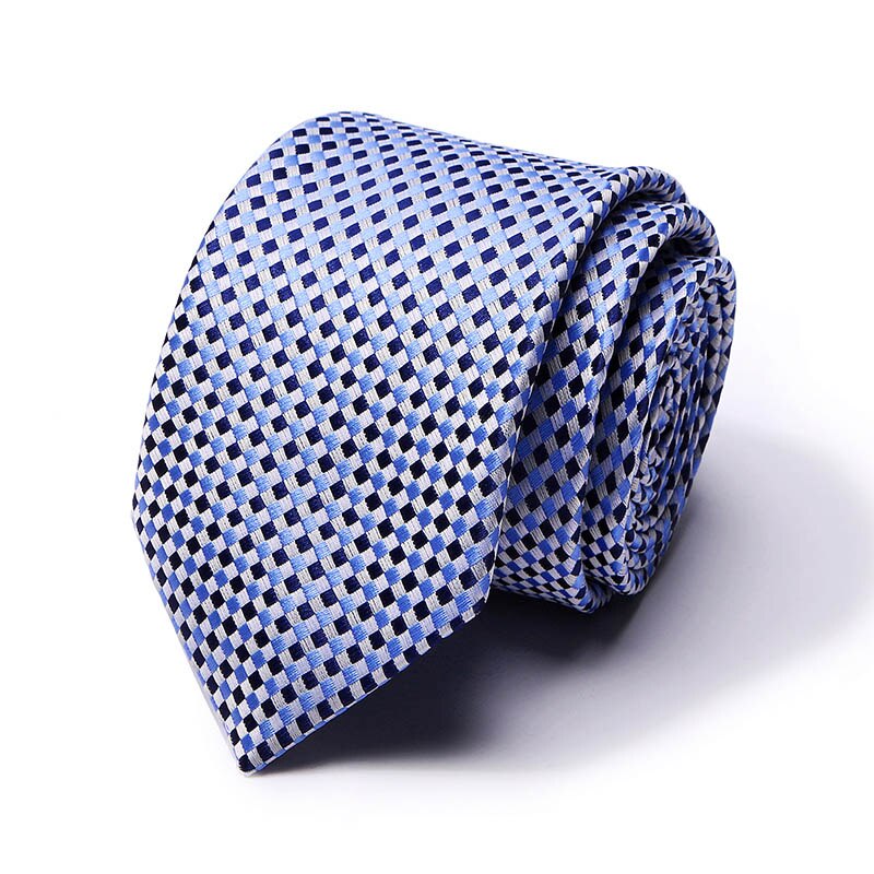 Classic 7cm Ties for Man Silk Tie Luxury Striped Plaid Checks Business Neck Tie for Men Suit Cravat Wedding Party Neckties