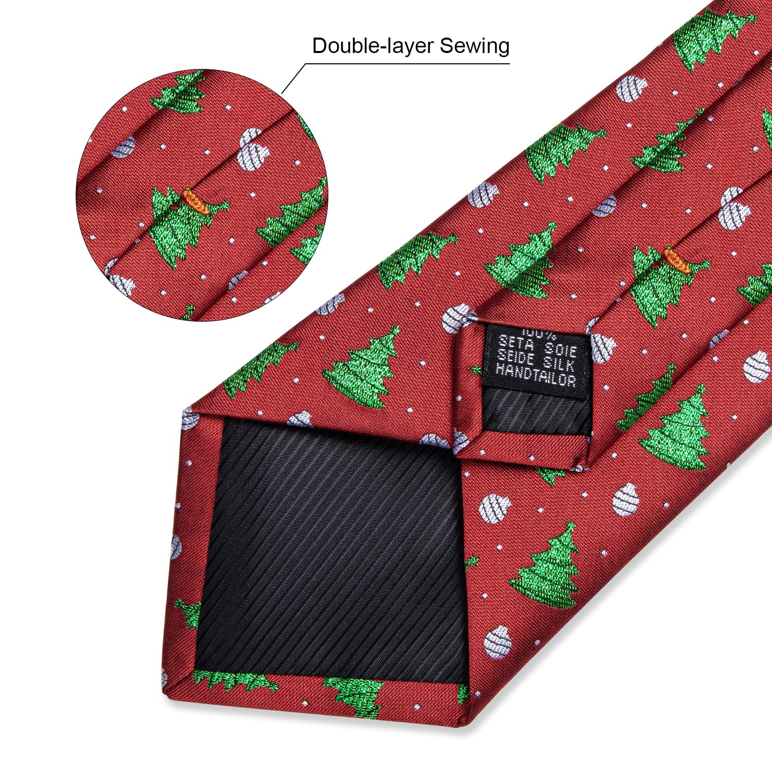 Mens Christmas Tie Set Red Blue 8cm Wide Silk Neck Tie Gift For Men Wedding Accessories