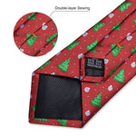 Mens Christmas Tie Set Red Blue 8cm Wide Silk Neck Tie Gift For Men Wedding Accessories