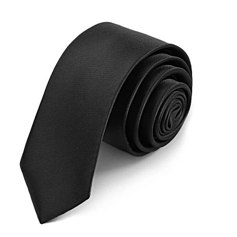 Black Clip On Men Tie Security Ties For Men Women Tie Necktie Matte Black Black Unisex Clothing Tie Steward Doorman Funeral