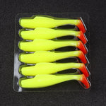 TEUKIM 6pcs TPR Soft Worm Shad 80mm 4.8g Rock Shiner Fishing Lures Sea Bait Floating Soft Lure Trout Bream Bait Pesca Swimbaits