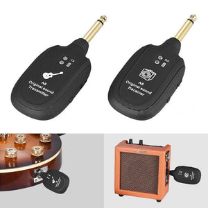 UHF Guitar Wireless System Transmitter Receiver Built-in Rechargeable Built- in Rechargeable wireless guitar transmitter