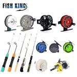 FISH KING Winter Ice Fly Fishing Rod 50/75 CM 2 Sections Fishing Rods With Fishing Wheel Reel  I Gear Tackle