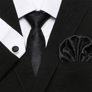 Men`s Tie Silk Red Plaid print Jacquard Woven Tie + Hanky + Cufflinks Sets For Formal Wedding Business Party Free Postage