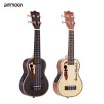 ammoon Acoustic Ukulele Spruce 21" Ukulele15 Fret 4 Strings Guitar Mini with Built-in EQ Pickup Stringed Musical Instrument