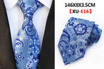 Men&#39;s Fashion Tie 8cm Silk Classic Necktie Yellow Blue Plaid Striped Flower Ties Business Wedding Mans Neckwear Gift Accessories