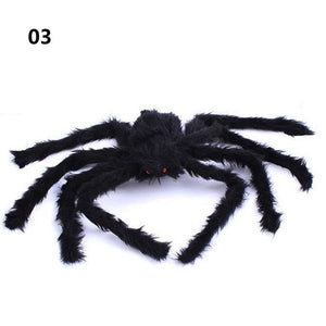 1Pcs 30cm,50cm,75cmSuper big plush spider made of wire and plush black and multicolour style for party or halloween decorations